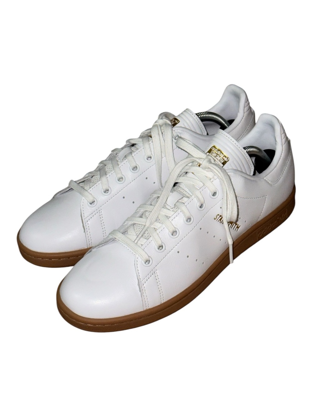 adidas White Leather Sneakers with Gum Sole - Men